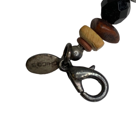 Chicos 12” Dual Round Shell with String of Chip Shell Genuine Chocker Necklace - Picture 9 of 10